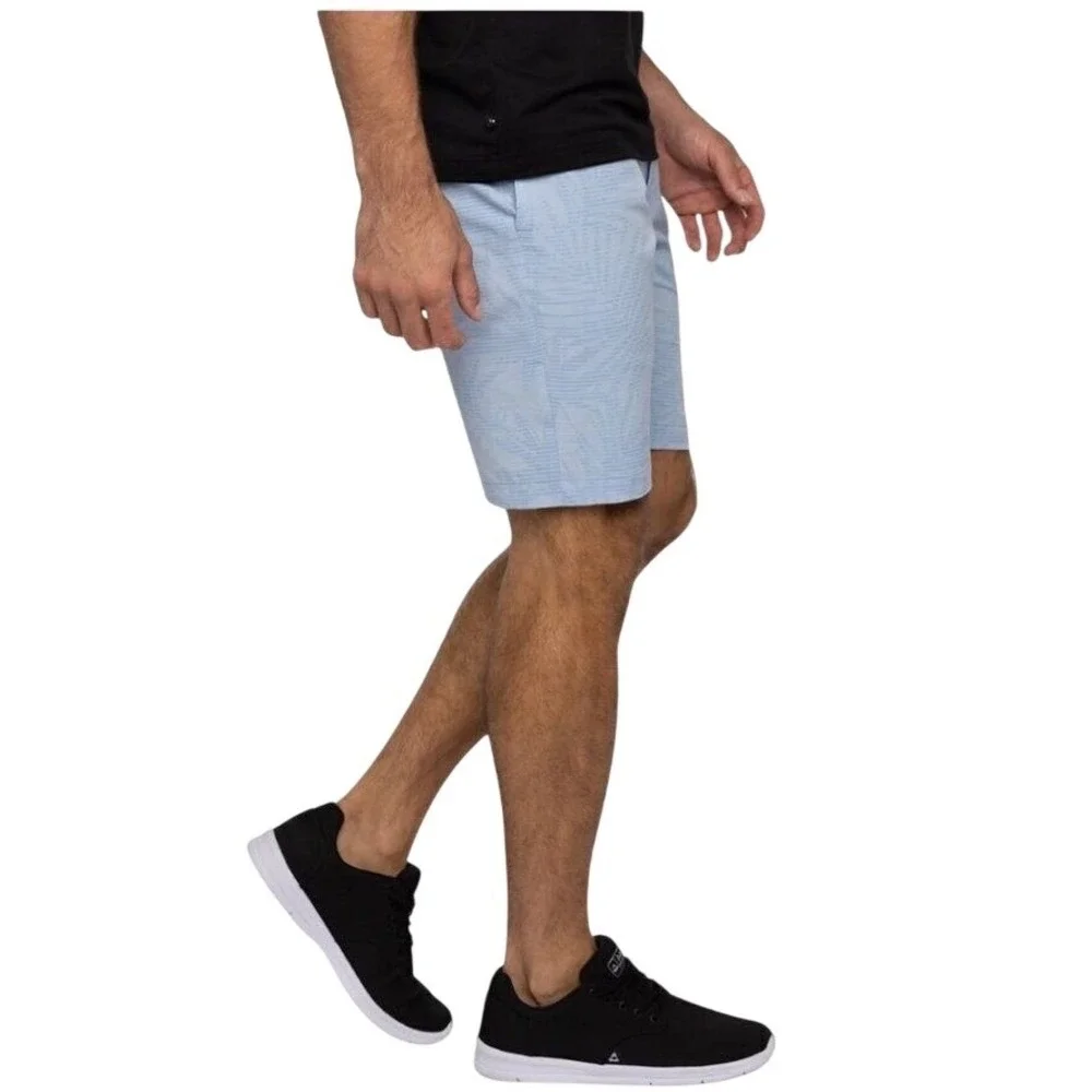 Travis‎ Mathew Mens Blue Palm Leaf Print Performance Golf Shorts Size 40 Stretch